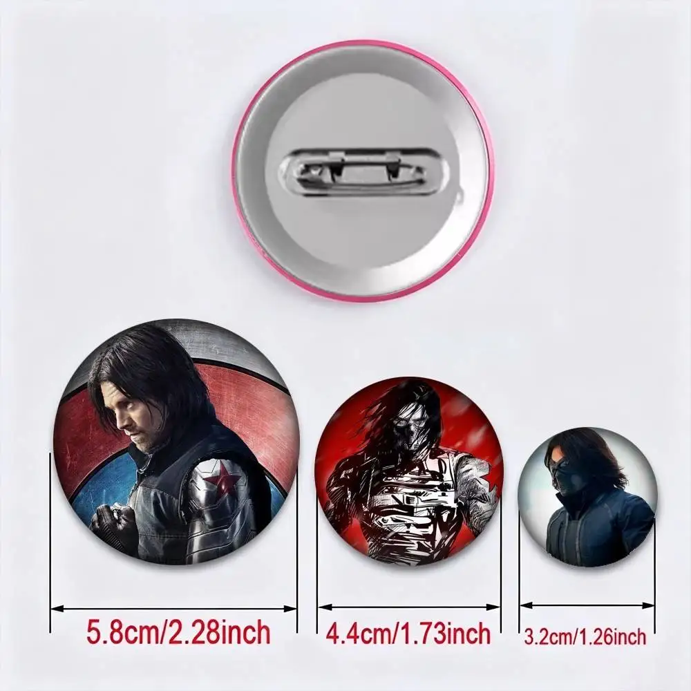 Bucky Barnes Winter Soldier 25 32 44 58 75mm Badges Personalized Round Brooches Pins Accessory Gift