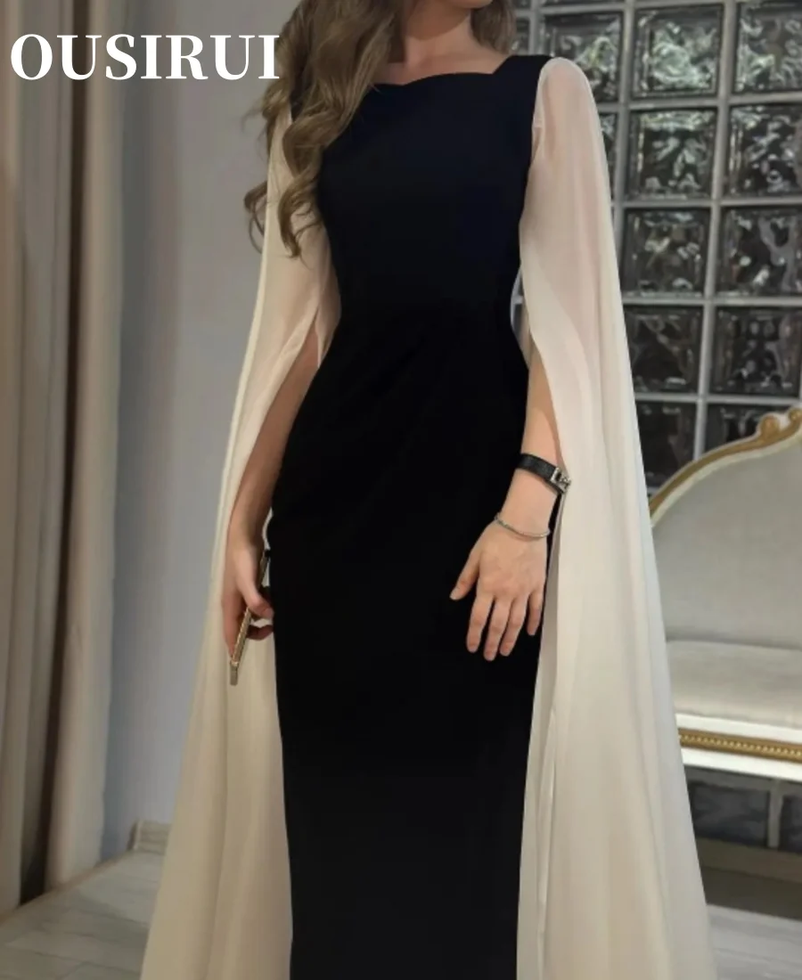 

Arabia Women Wear Long Sleeves Evening Party Contrast Color Wedding Guest Dress Fashionvane Black Vestidos Prom Dresses Saudi