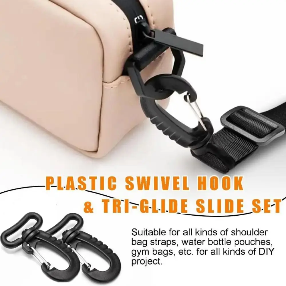 5/10pcs Plastic Swivel Snap Hook 25mm Black Outdoor Sports Backpack Bag Buckles Strap Keychain DIY Buckle