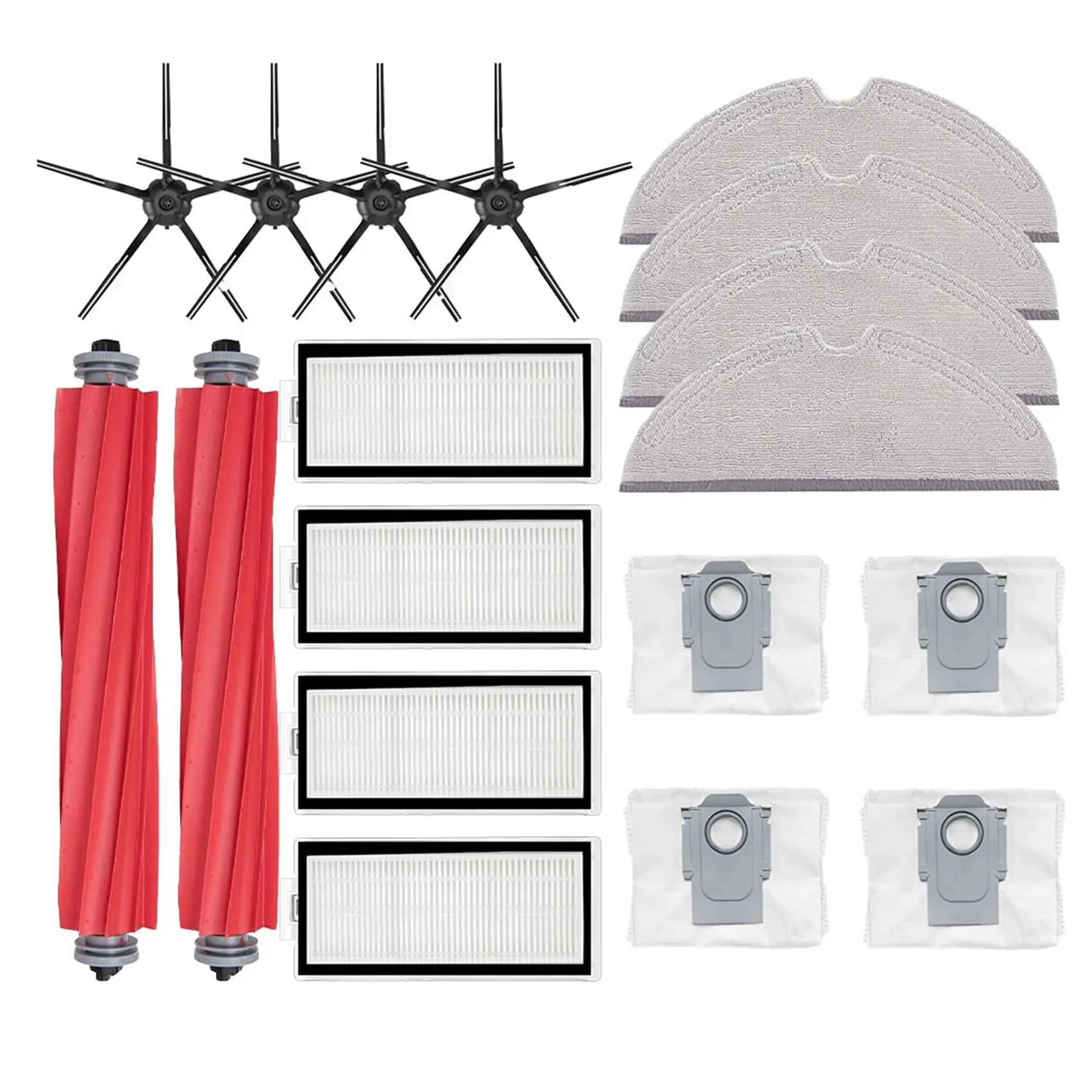 Для Xiaomi Roborock Q7 Max Q7 Max+ T8 Запасные части для робота-пылесоса Основная боковая щетка Hepa-фильтр Швабра Тряпка Мешок для пыли Черный