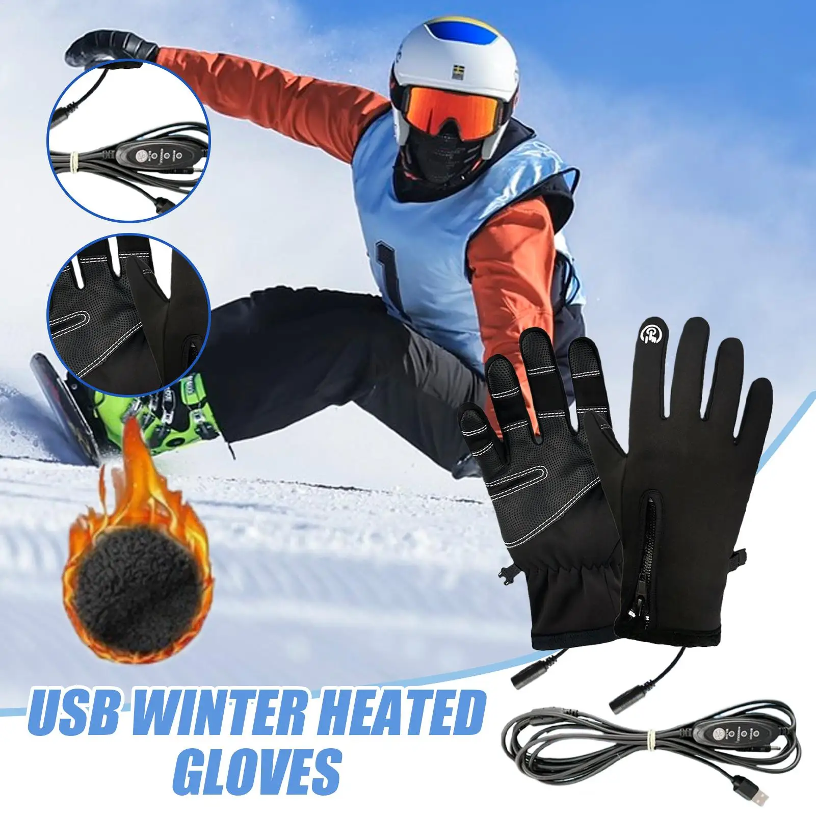 

Перчатки с подогревом для женщин, перезаряжаемые через USB перчатки с сенсорным экраном, варежки для холодной погоды с 3 настройками для пеших прогулок на открытом воздухе