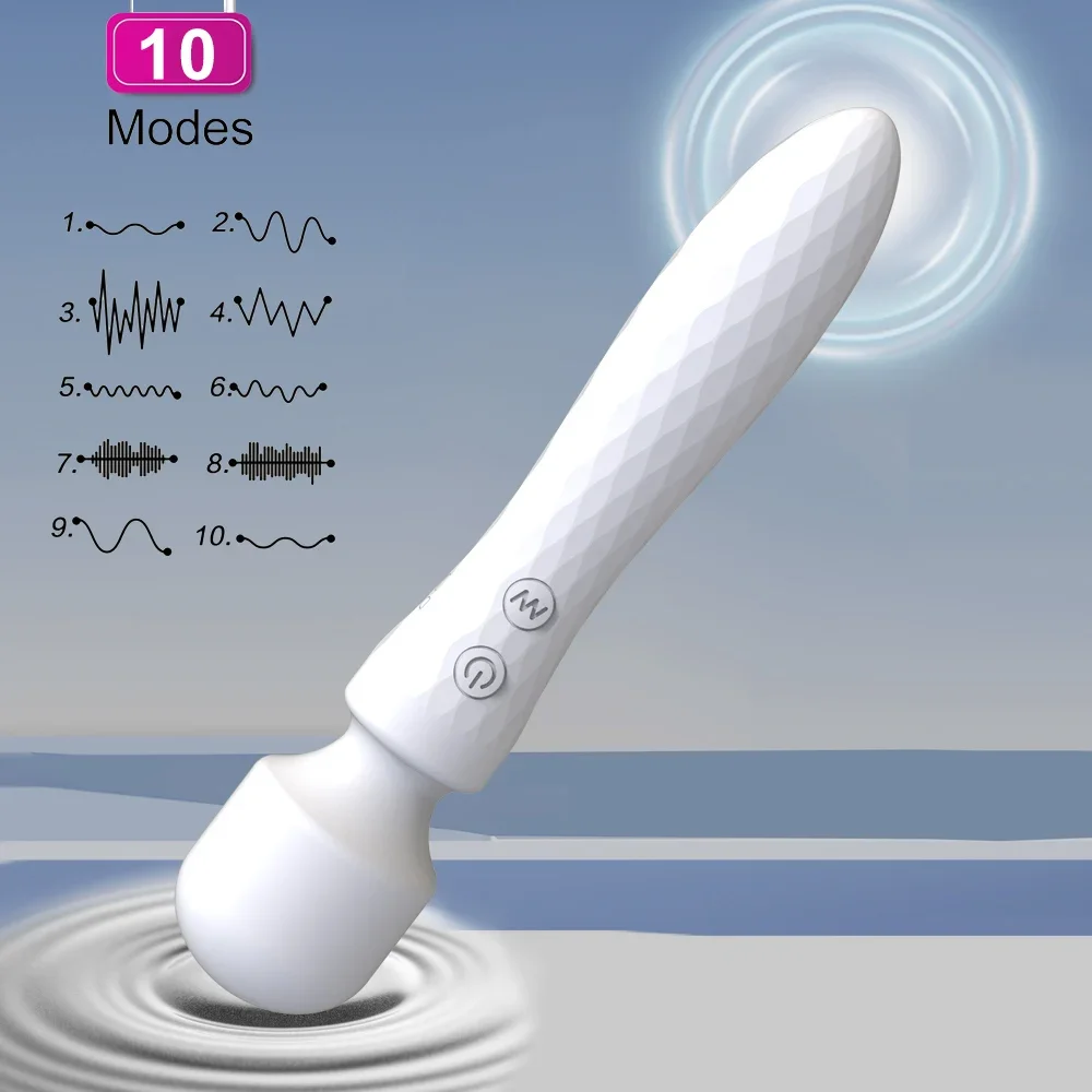 10 Vibration Modes Adult Sex Toys Powerful Dual Motor Vibrator for Woman AV Magic Wand G Spot Massage clitoris Stimulation