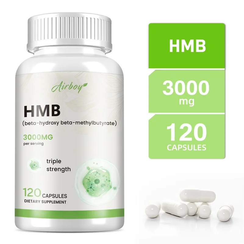 HMB Supplement for Muscle Growth, Retention and Lean Muscle Mass, Energy, for Men, Vegetarian Capsules