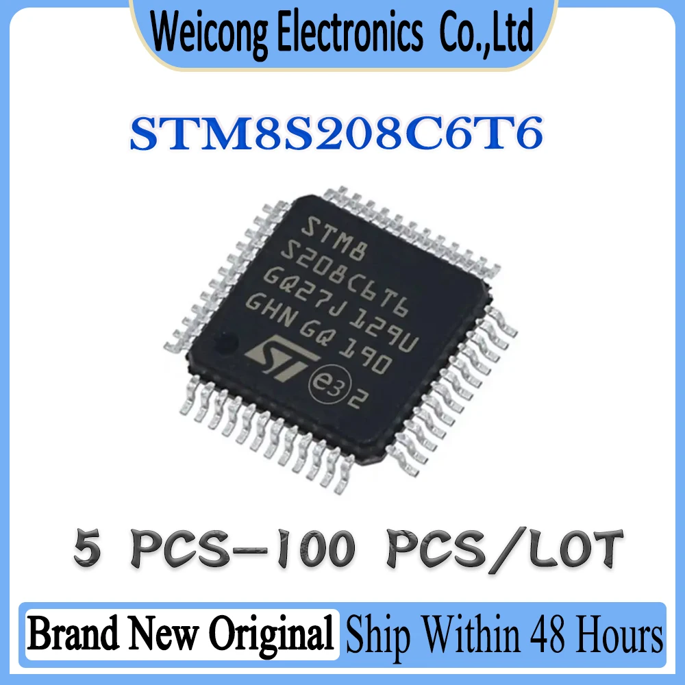 STM8S208C6T6 STM8S208C6T STM8S208C6 STM8S208C STM8S208 STM8S STM8 STM New Original IC MCU Chip LQFP-48