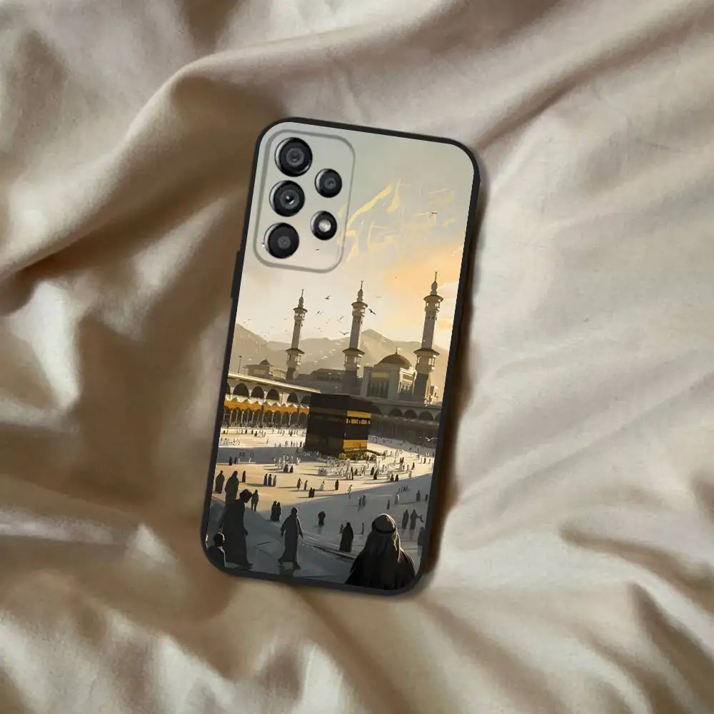 Pilgrims IN Mecca Cover Handyhülle für Samsung Galaxy A20, A21s, A22, A31, A32, A52, A53, A72, 73, A80 Soft Black Cover