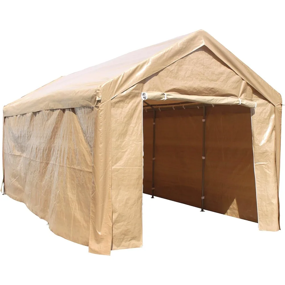 

Carport | Outdoor Event Tent | Carport Garage Canopy | Shelter Storage with Sidewalls | 10 x 20 x 8.5 Feet | Beige