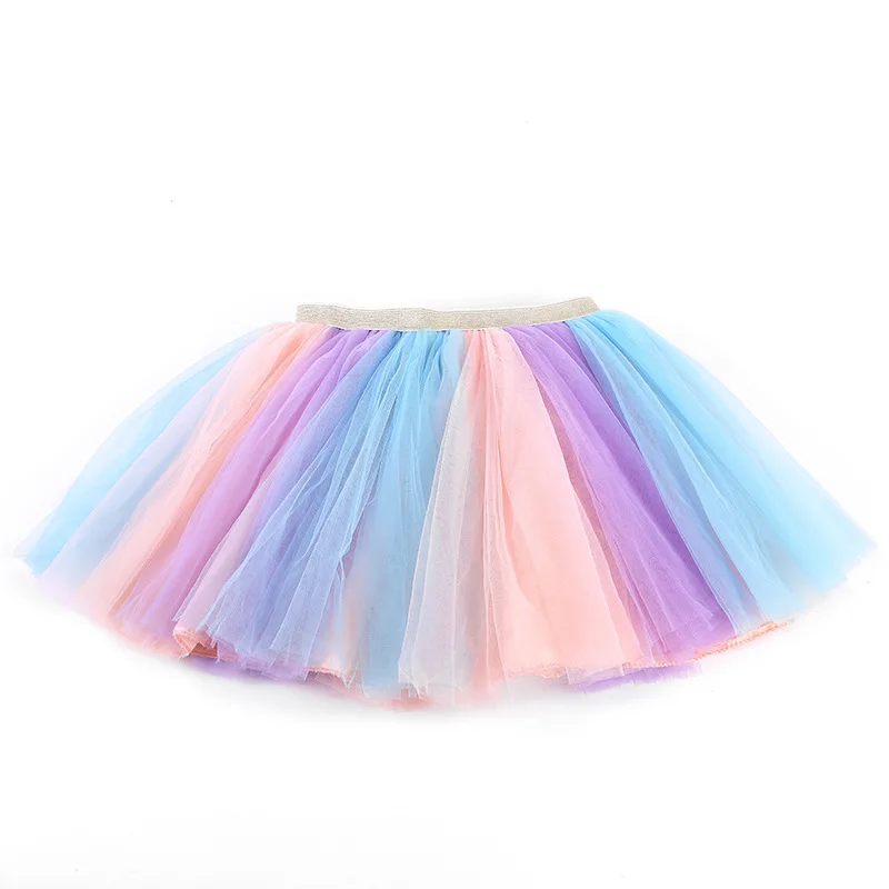 Girls Pastel Tutu Skirts Kids Ballet Dance Tulle Pettiskirt Underskirt Tutus Children Birthday Party Banquet Costume Skirt Cloth