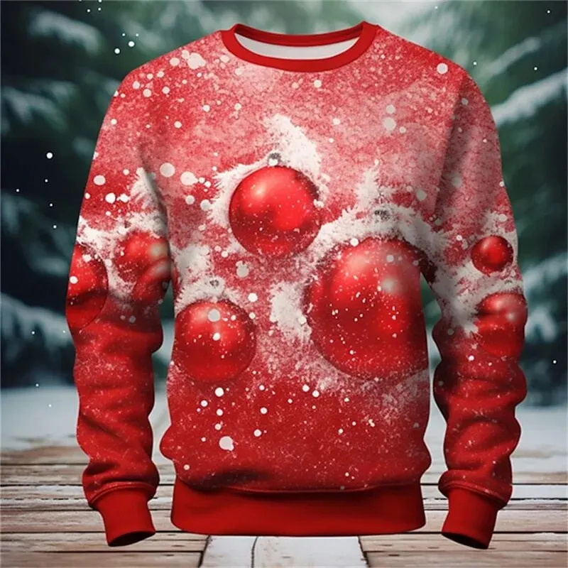 New3D Merry Christmas Sweatshirts For Men Children Fashion Santa Claus Graphic Round Neck Pullovers Funny Hoodie Cute Clothing