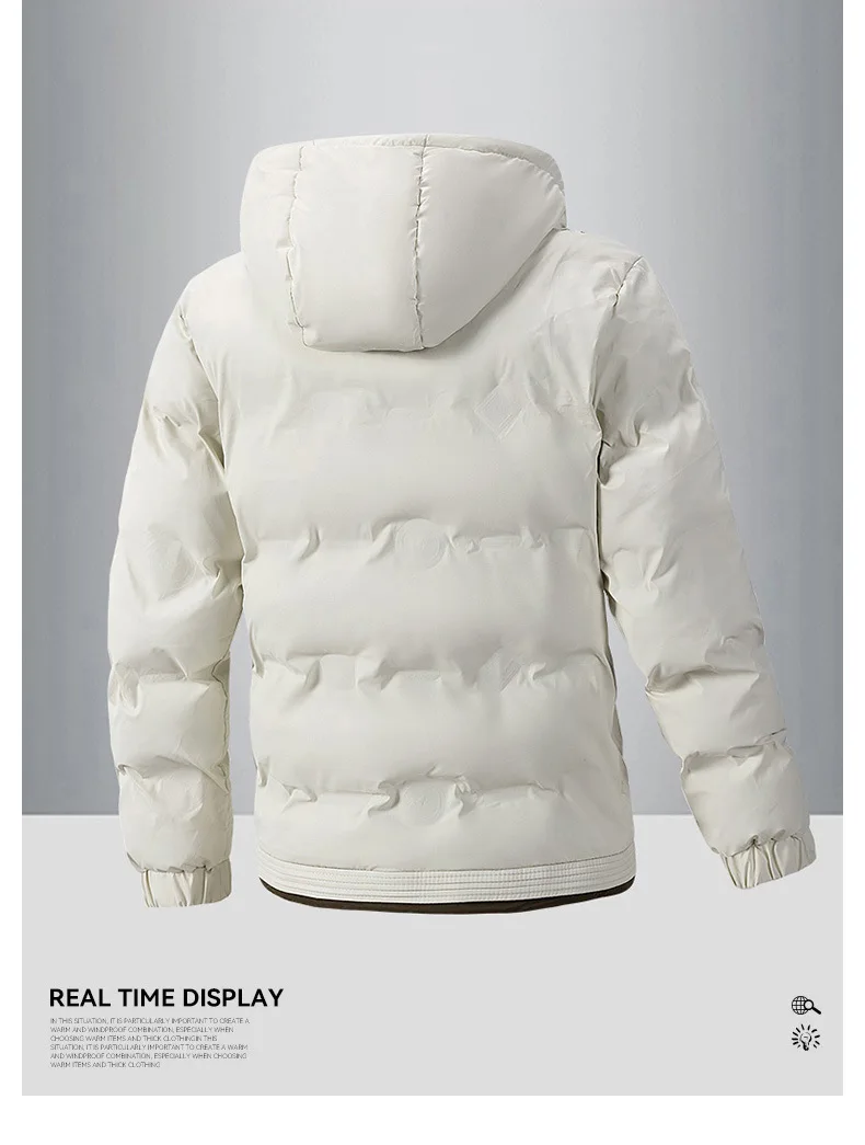 Winter Hooded Puffer Jacket Men's Loose Thick Warm Casual Outerwear