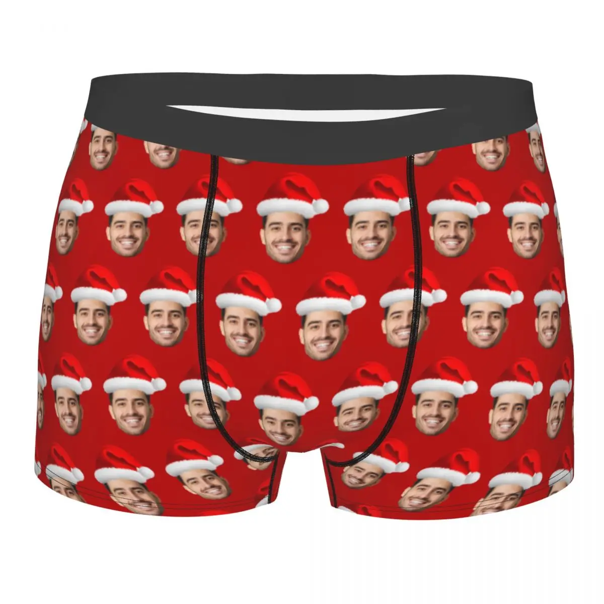 

Men Personalized Face Photo Custom Christmas Gifts Boxer Briefs Shorts Panties Soft Underwear Homme Sexy Long Underpants