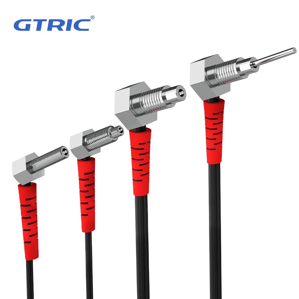 GTRIC Fiber Optic Sensor Probe Elbow Diffuse Reflection M3 M4 M6 1M 2M Cable Coaxial Non-Coaxial Optical Photoelectric Switch