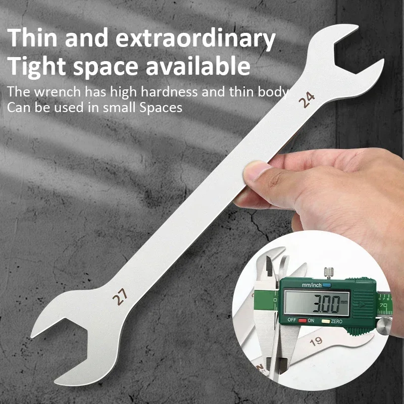 Ultra-Thin Combination Wrench Set 6-27mm Dual Open & Box End Ratchet Spanner Universal Hand Tools For Auto Repair