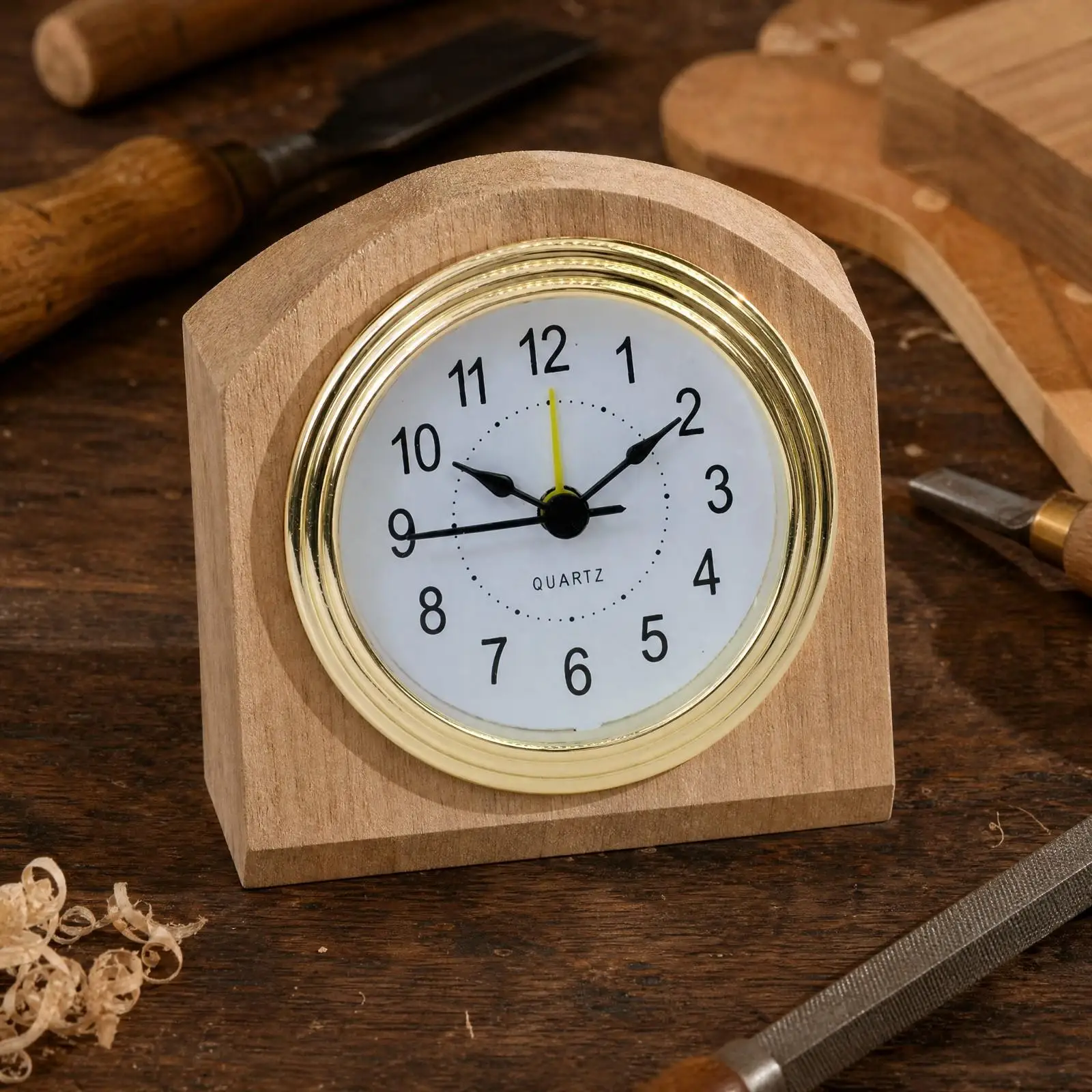 Quartz Alarm Clock Mechanism with Easy Read Dial for Bedside Table Clock Replacement and Hotel Room Clock Installation