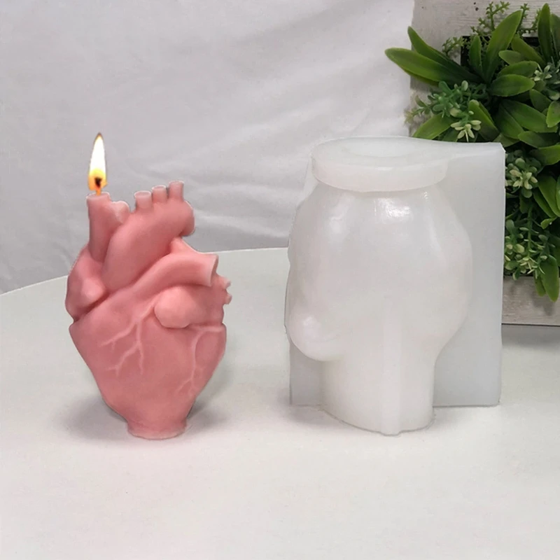 

Diy Heart Mold Handmade Soap Gypsum Ornament Silicone Mold Drop Shipping