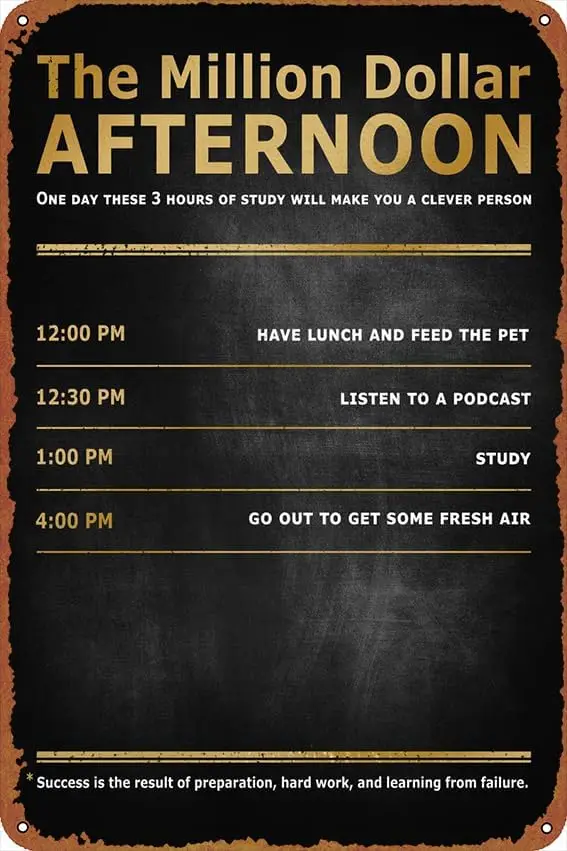 1p,Million Dollar Afternoon Poster Signs ch Decor Funny Chic Art Wall Decort Home Yard Signs Bar Hotel Cafe Pub Indoor Outdoor r
