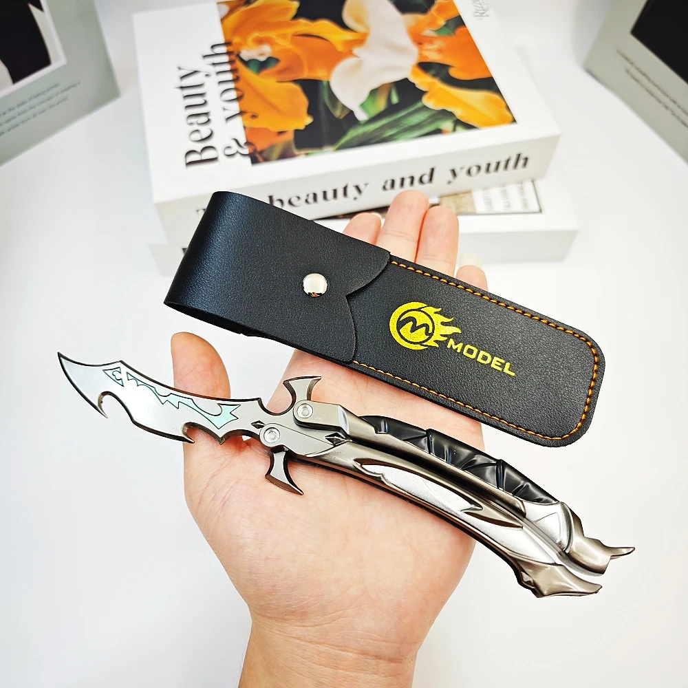 22cm Valorant Reaver 3.0 Butterfly-Messer Metall-Klappmesser-Modell – Gaming-Fan-Trainingsspielzeug, Sammlerstück und Ausstellungsstück – Detail 7