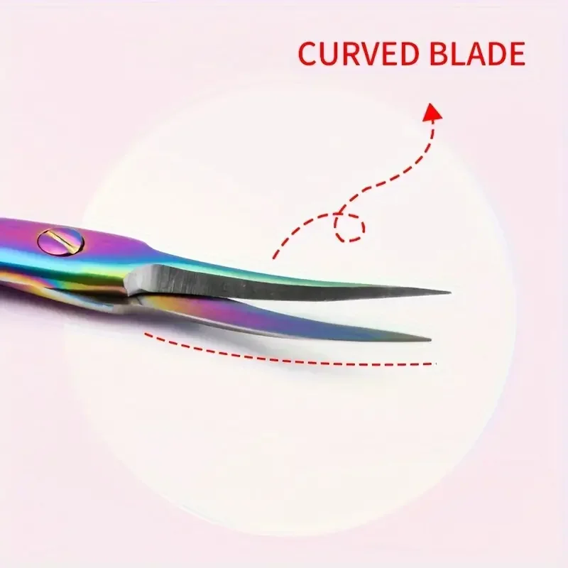 1pcs Professional Nail Salon Cuticle Nippers, Curved Blade Precise Cuticle Scissors, Ultra Fine Sharp Dead Skin Trimmer, Modern