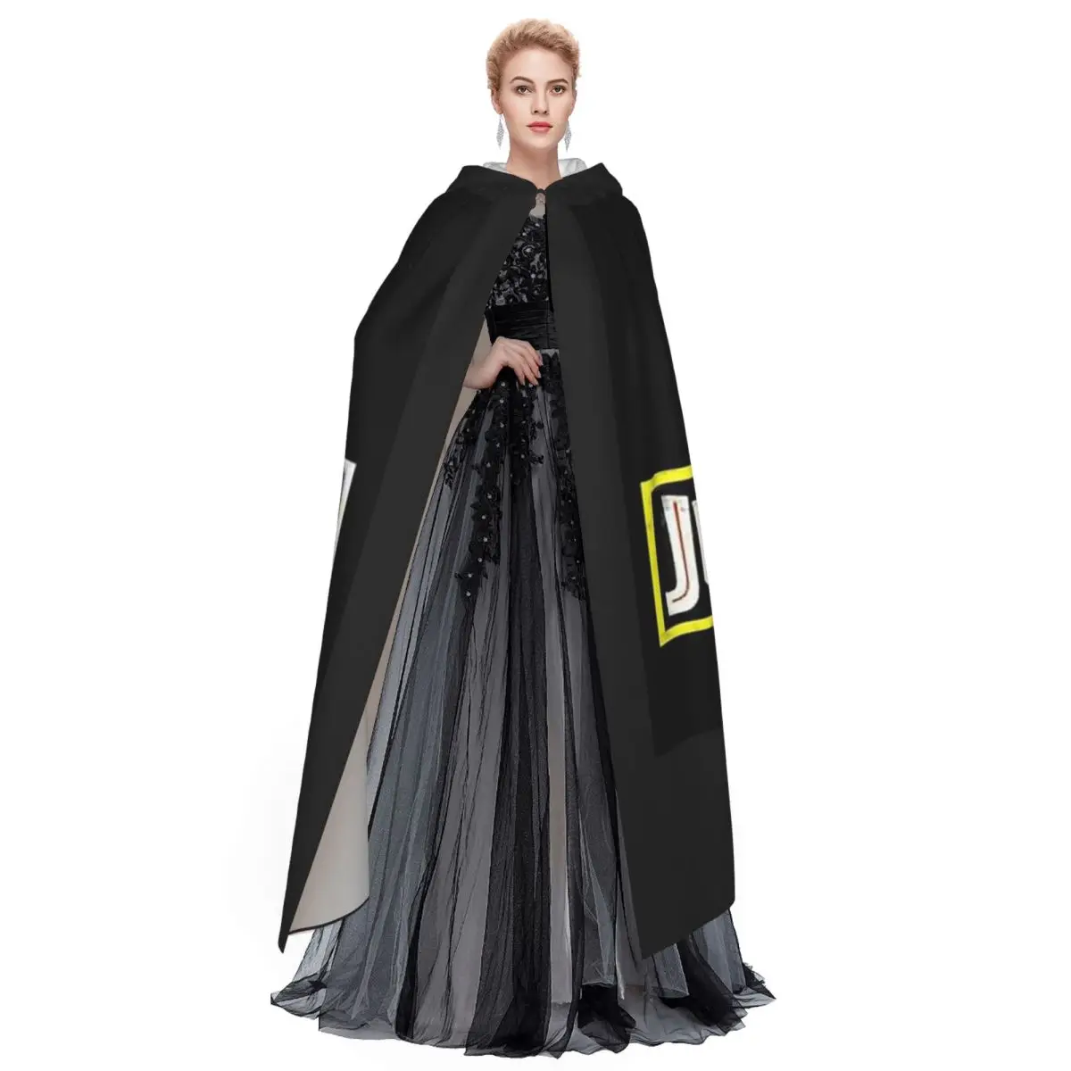 العالم الجوراسي عباءة طويلة مقنعين الساحرة القرون الوسطى زي تأثيري كيب هالوين مصاص دماء الكبار للجنسين