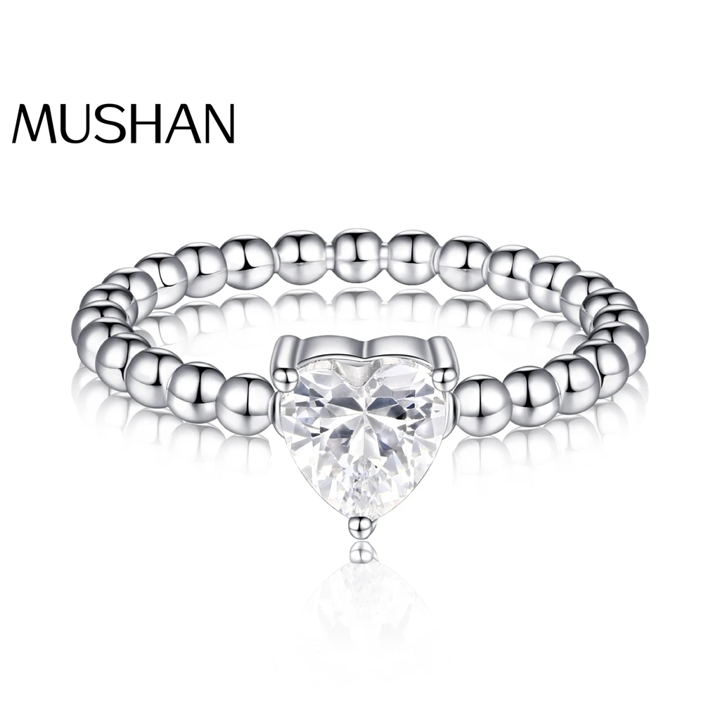 

MuShan Jewelry 925 Sterling Silver Ring Wedding Band High Carbon Diamond Bridesmaid Gift Classic Style Women Rings Fine Jewelry