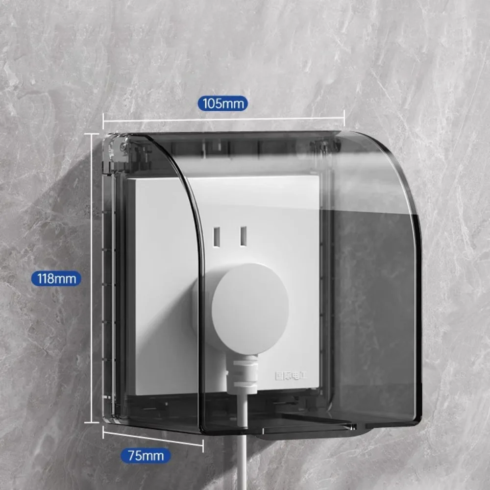 Dust Proof Waterproof Socket Box Plastic Self-Adhesive Switch Socket Cover Waterproof Splash-Proof Electrical Safety Guard