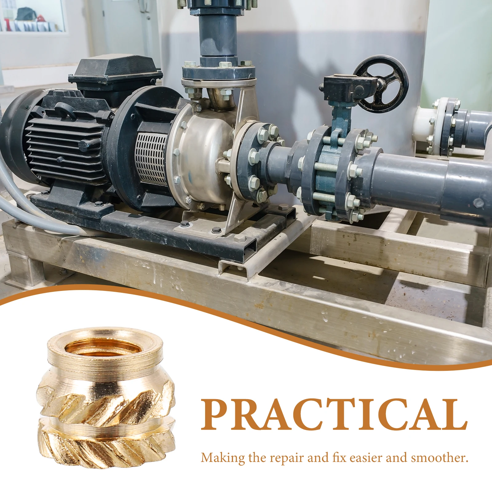 

50Pcs Heat Set Insert M3x4x5 Copper Threaded Embedment Nut Plastic Thread Knurled Nut for 3D Printing Injection Molding Repair