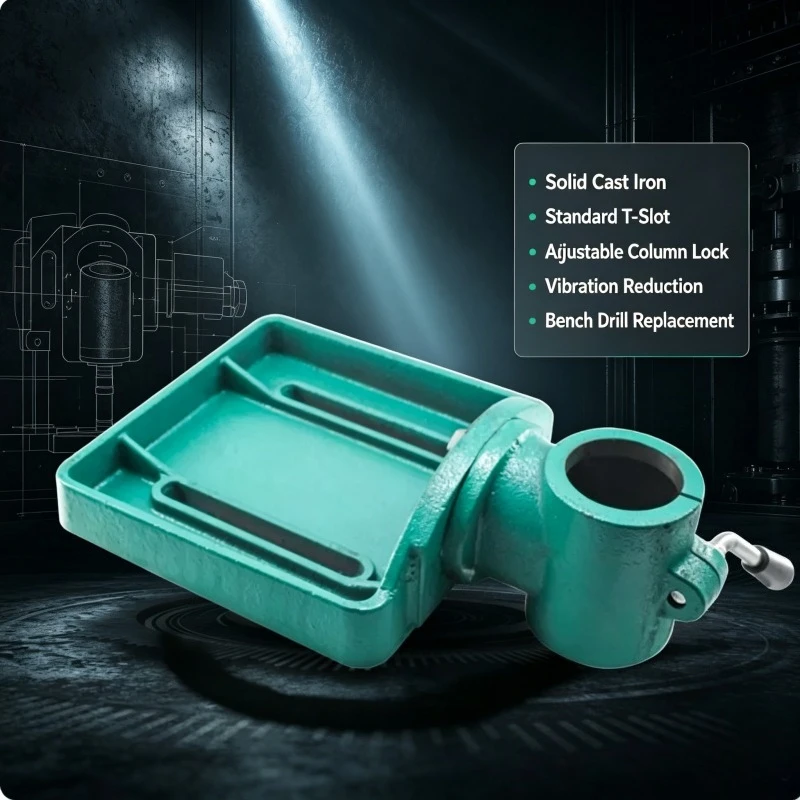 Bench Drill Cast Iron Worktable With Column Clamp Tee Connector Universal Drill Press Work Surface Spare Parts Drilling Machine