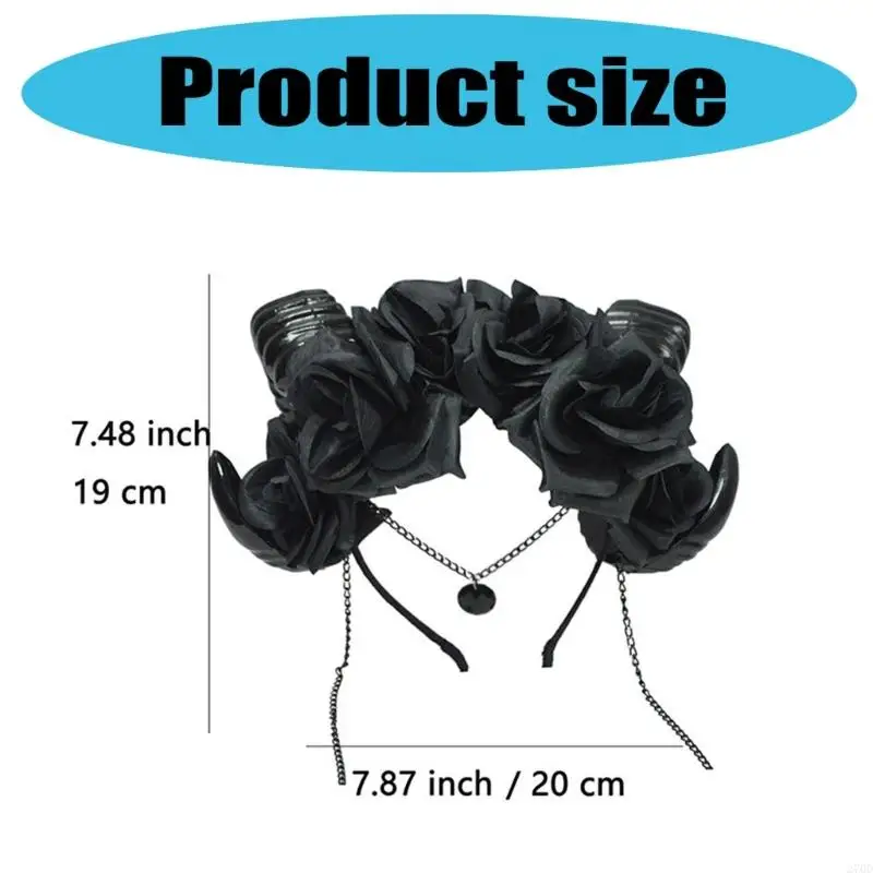 Comfortable Antelope Horn Headband for Role Playing and Daily Unique Flower Wear Con Photo Props