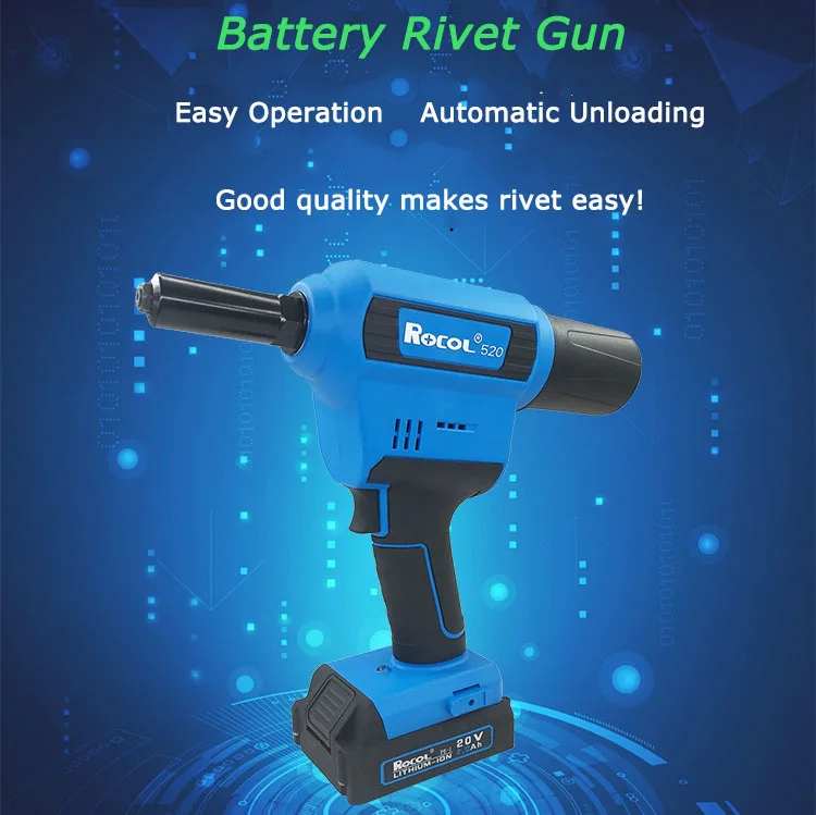 New Generation Outdoor Working Large Pull Force Battery Pop Riveting Tool for 2.4-6.4mm all Material