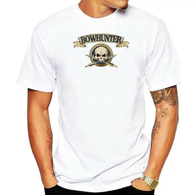 Bowhunter crossbones t-shirt, bowhunting skull tee shirt, bow hunter badge shirt Double Side