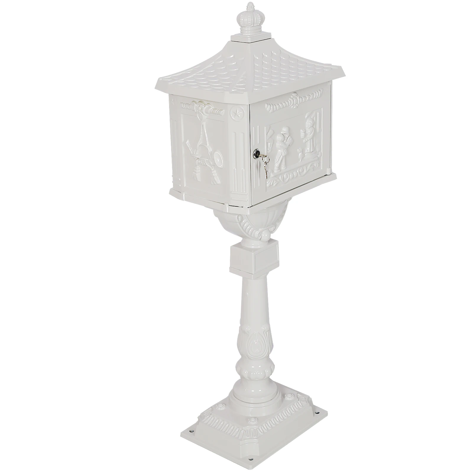 Cast Aluminum Mail Box,Postal Box , Mailbox Color White