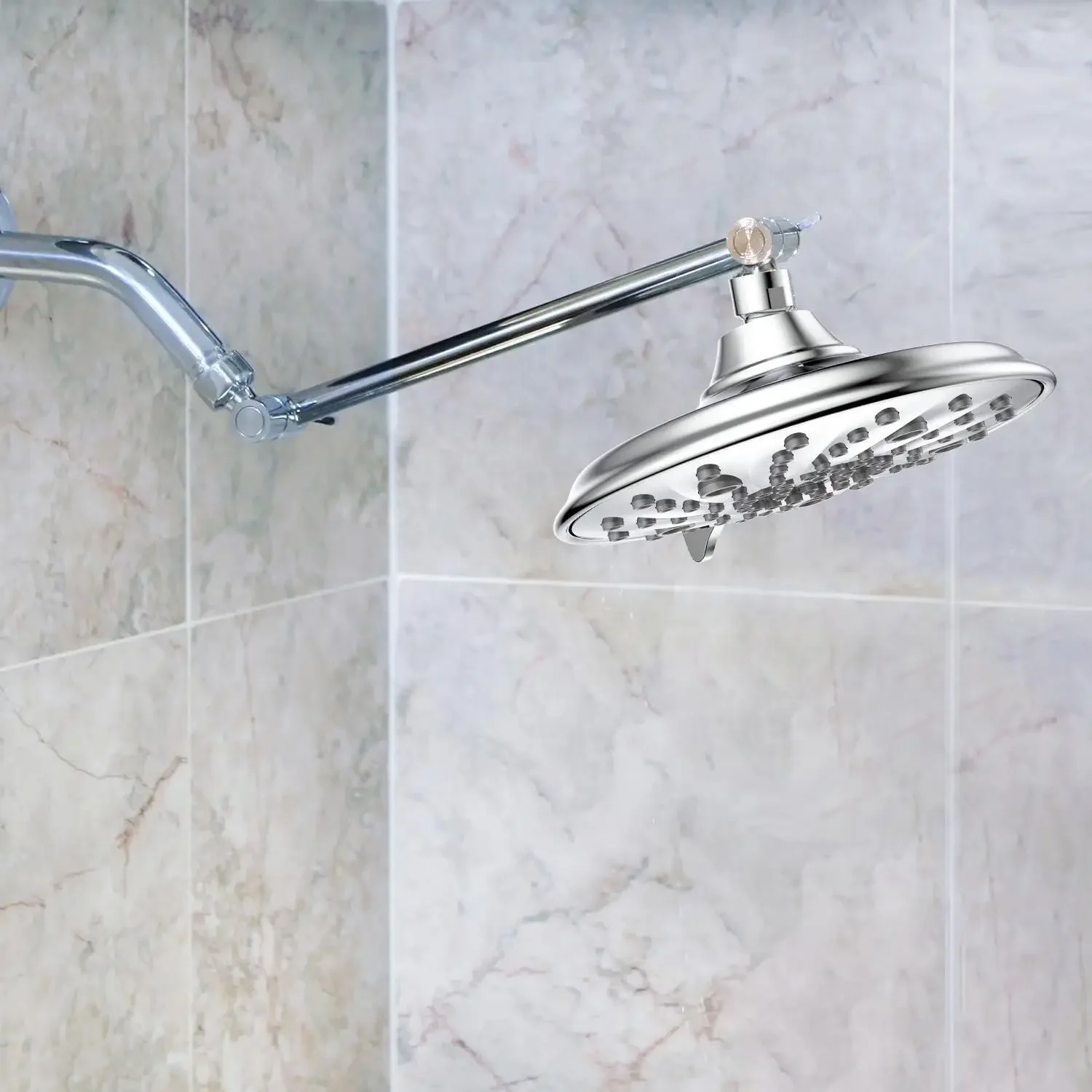 หัวเพดานห้องอาบน้ํา 8 นิ้ว: แรงดัน, รูใหญ่, เอาต์พุตขนาดใหญ่, สเปรย์, ไหลสูง