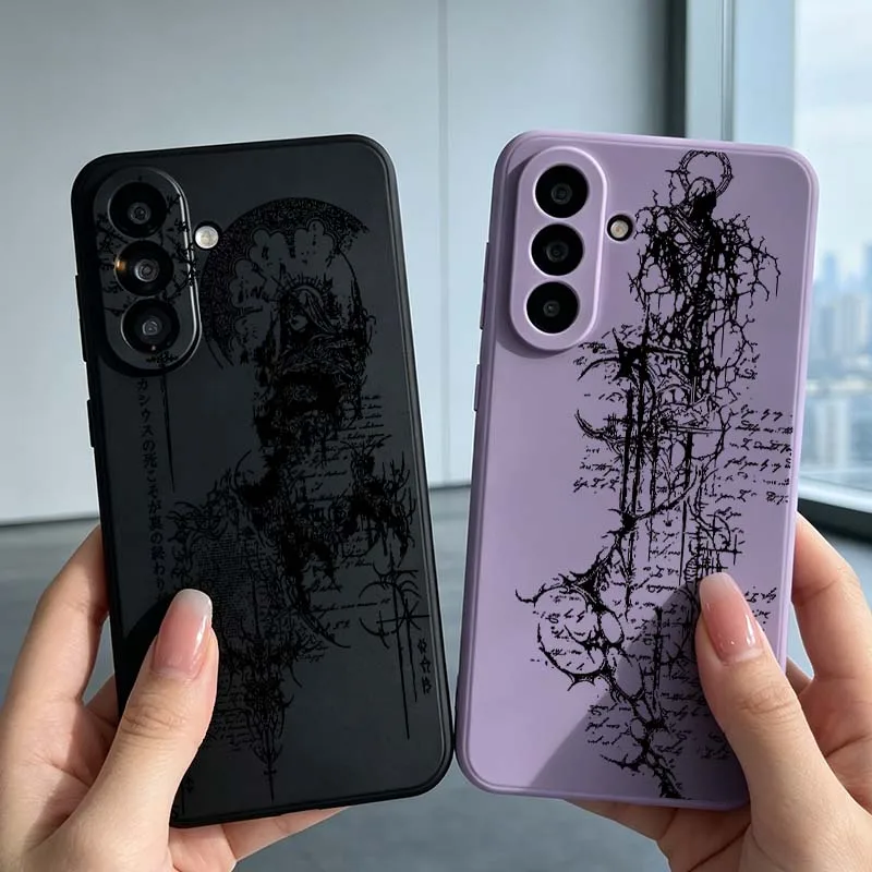 Cartoon Gothic Moon Priestess For Samsung Galaxy A15 A14 A13 A12 A11 A10S A10 A06 A05 A05S A04 A04S A04E A03 Liquid Phone case