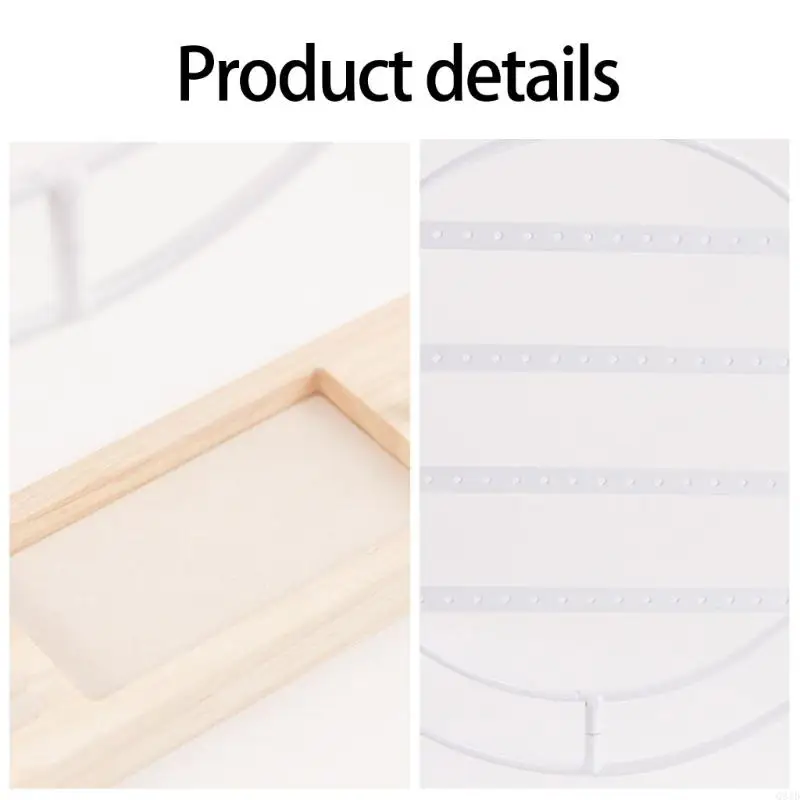 

Vintage Iron Wooden Earring Stand With Decorative Jewelry Display Rack For Women Girls Dorm Room Vanity Table Accessories