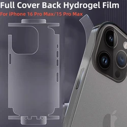 Back Hydrogel Film For iPhone 16 Pro Max 16 Plus Matte Clear Frame Screen Protector for iPhone 15 Pro Max 16 Pro Protective Film