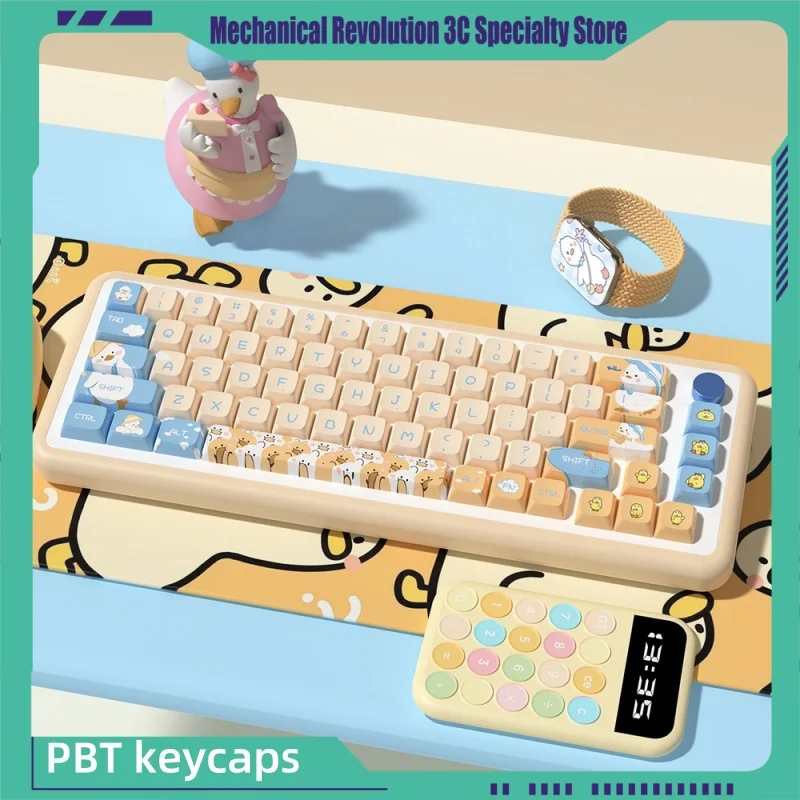 144 Key Cute Duck Keycaps Theme Original Factory MDA Highly Personalized Customized Pbt Thermal Sublimation Mechanical Keycaps