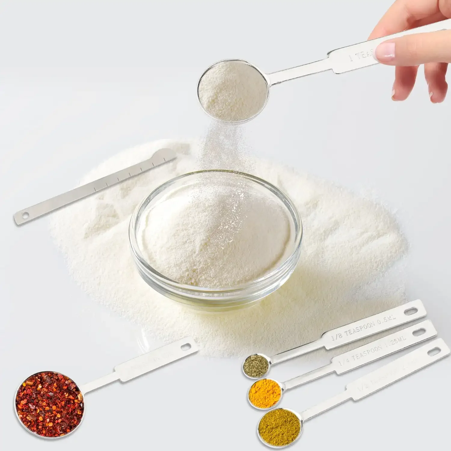 18ピースステンレス製計量カップとスプーンセット