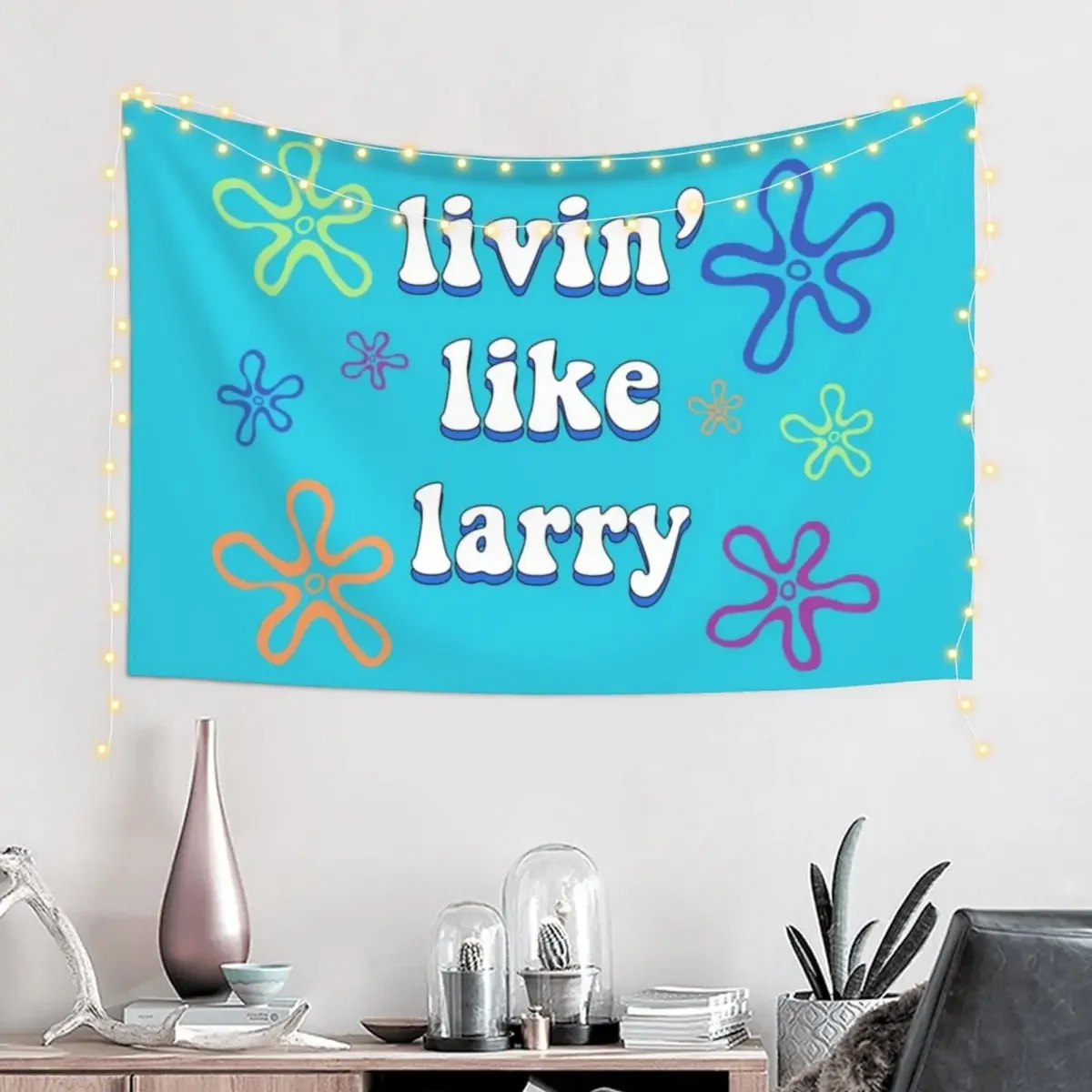 Livin' Like Larry Tapestry Aesthetic Room Decor Korean Outdoor Decoration Carpet Wall Tapestry