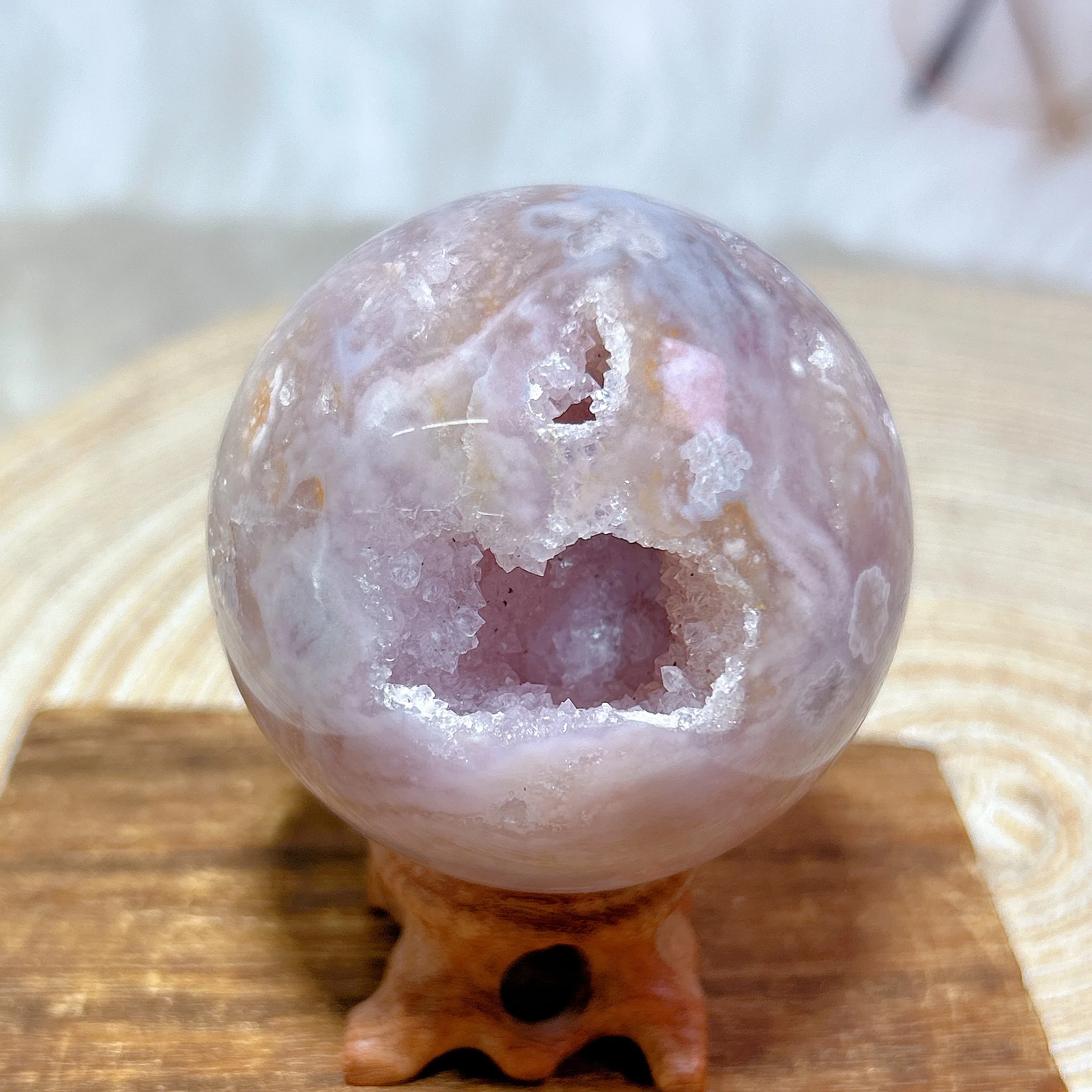 Natural Crystals Pink Amethyst Flower Agate With Pyrite Sphere Geode Druzy High Quality Healing Home Decorations Room Decor