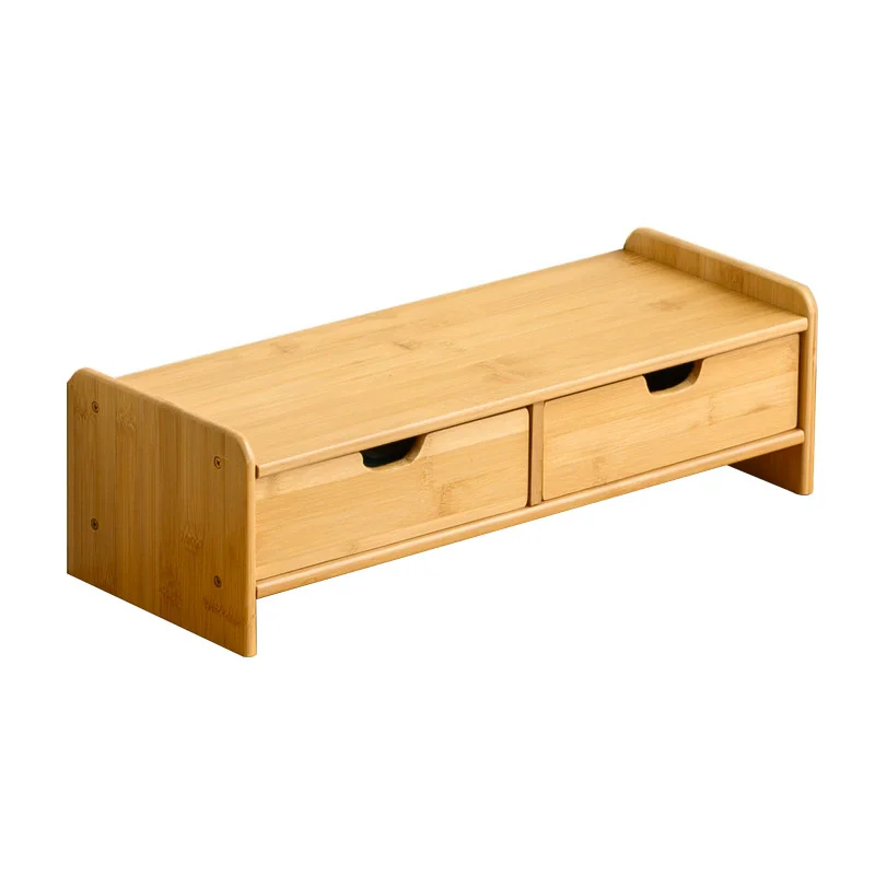 

Подставка для монитора с выдвижным ящиком, эргономичный настольный органайзер, бамбуковая подставка для монитора для домашнего использования, офиса, гостиной