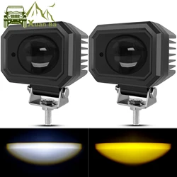 6D Lens 4 Inch Led Work Light For Motorcycle Truck Car ATV Auxiliary Driving Lamp 12V 24V Yellow White Double Color Fog Lights