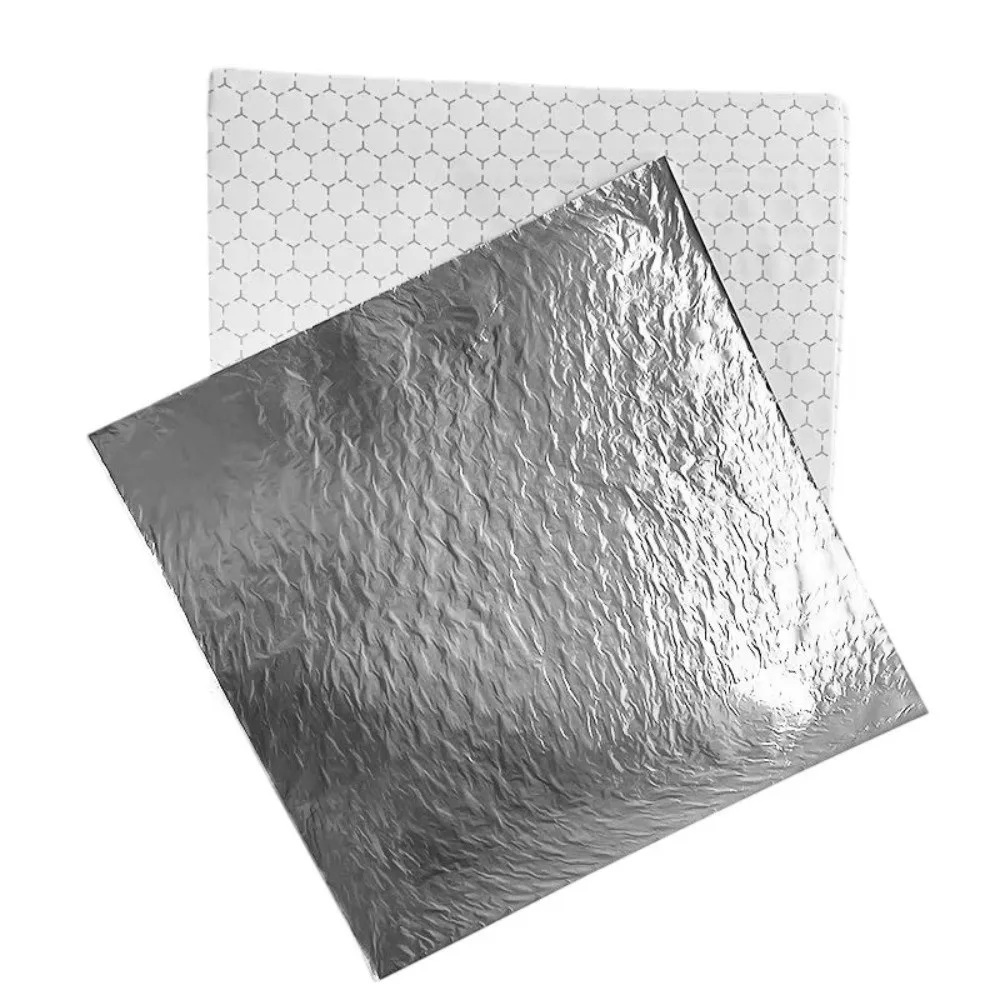 50Pcs Deli Thermal Insulated Foil Wrap Sheets Aluminum Foil Restaurant Catering Sandwich Wrapping Paper Hot Food Compatible