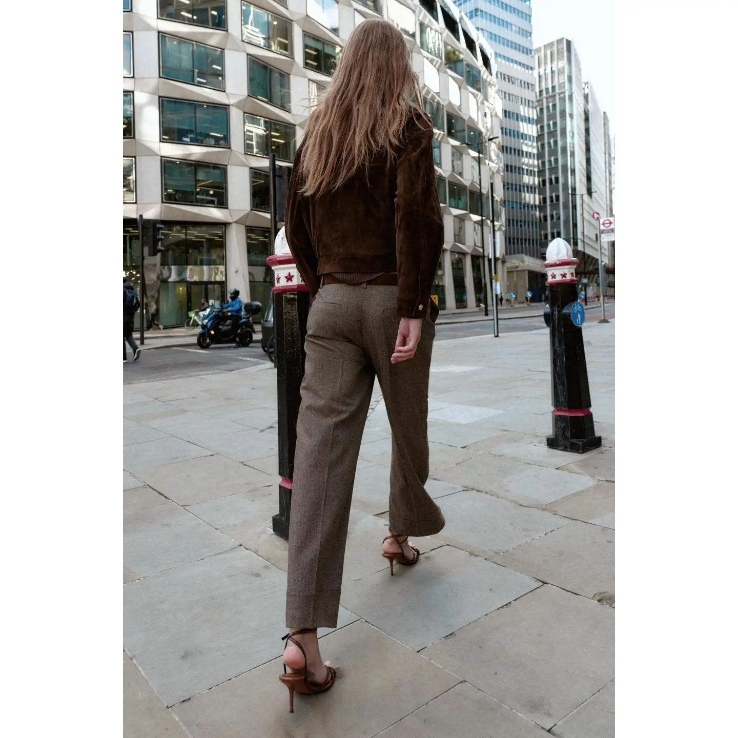 High Waist Casual Pants Faionable Commute Sle Belted Trousers Striped Design Ladies Straight Leg Trousers for Autumn
