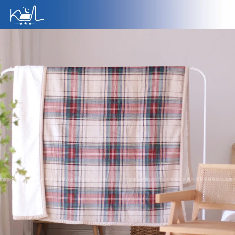 

Plaid Flannel Throw Blanket, Cozy Sofa Couch Cover for Bed, Warm Nap Blanket for Students, Soft Plush Outdoor Travel