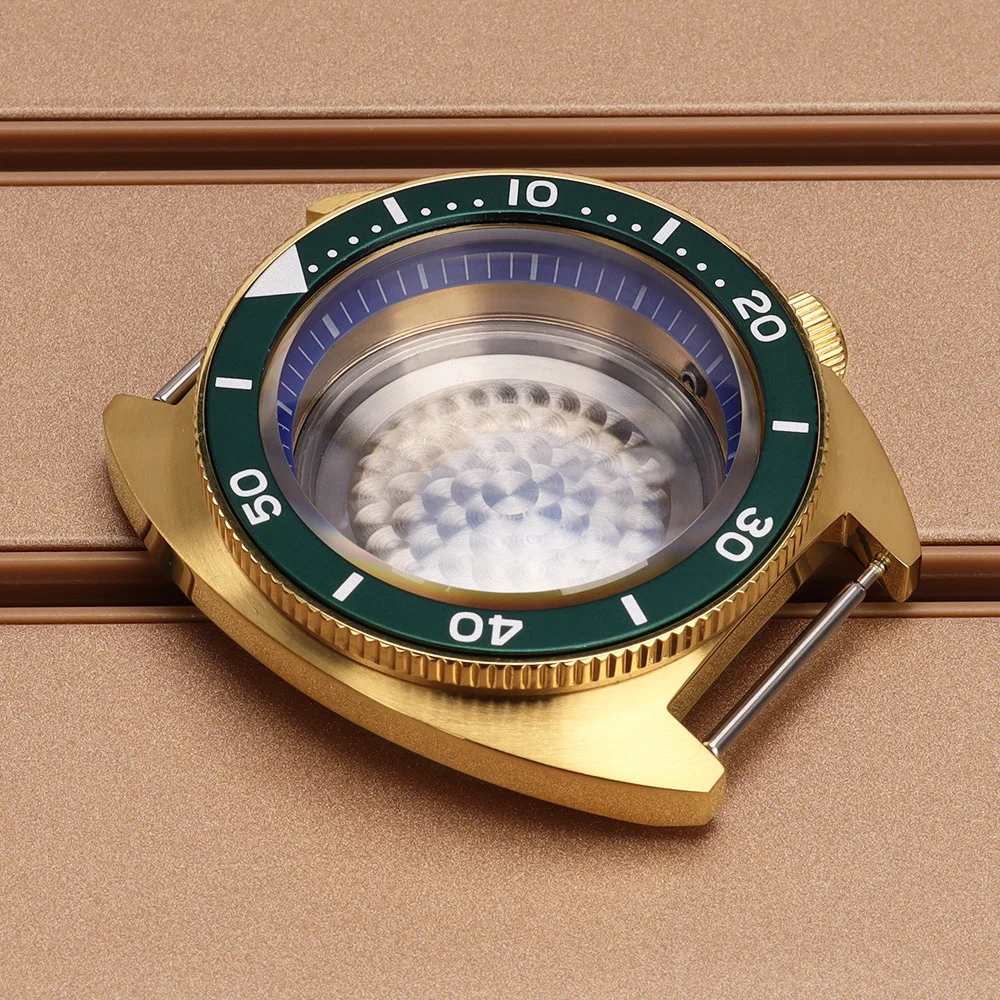 Gold 41mm Watch Case Sapphire Glass For Mod Tuna Turtle NH35 NH36 NH38 NH34 Movt Design Style Stainless Steel Repair Tools Parts
