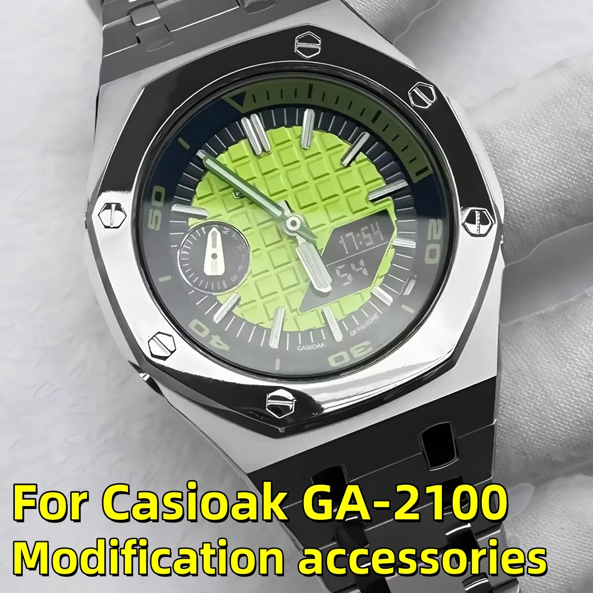 For Casio G-SHOCK Farm Oak GA2100/GA2110 Stainless Steel Case watch Strap GA-2100 GA-B2100 Metal bezel watchband men Bracelet