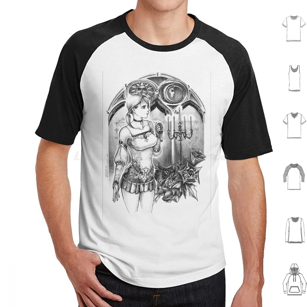 Haunting Ground-Fiona Looking For Hewie T Shirt Cotton Men Women Diy Print Astrology Cathedral Tower Demento Fan Art Goth