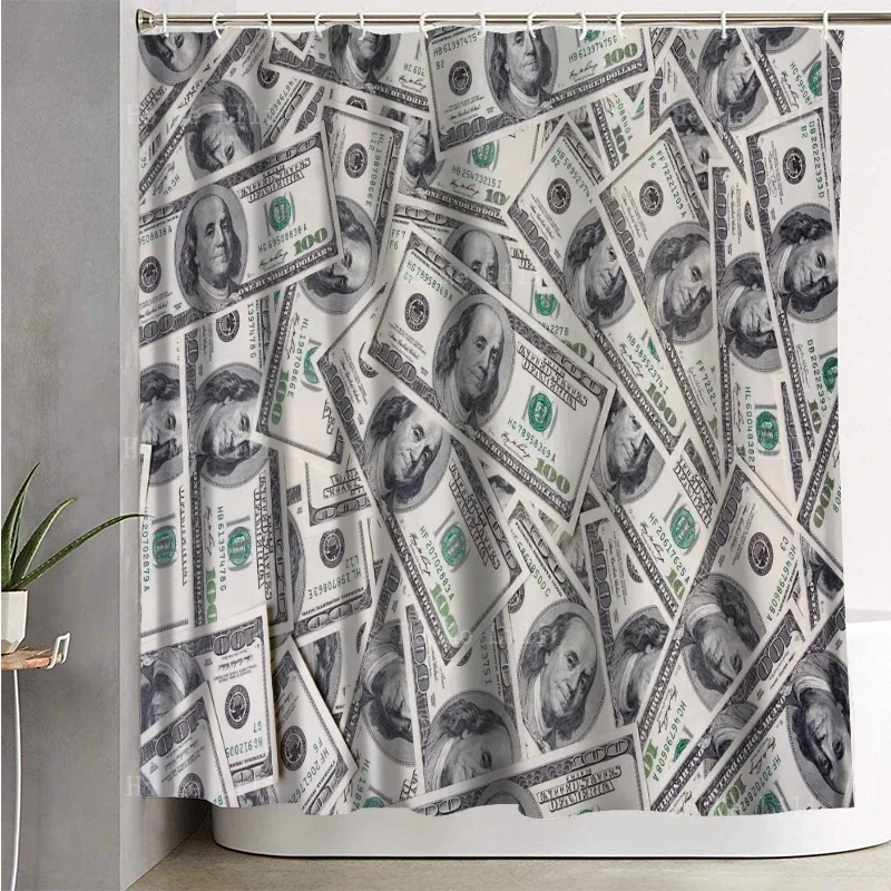 Many Dollars Printed With The Presidents Head Cash Background Images Money Themed Shower Curtain By Ho Me Lili With Hooks