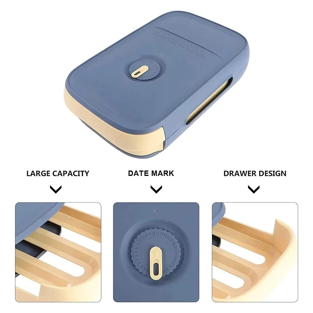 Rolling Egg Storage Box For Refrigerator Side Door For Egg Box Egg Rack Drawer Style Egg Storage Box Kitchen Preservation Box