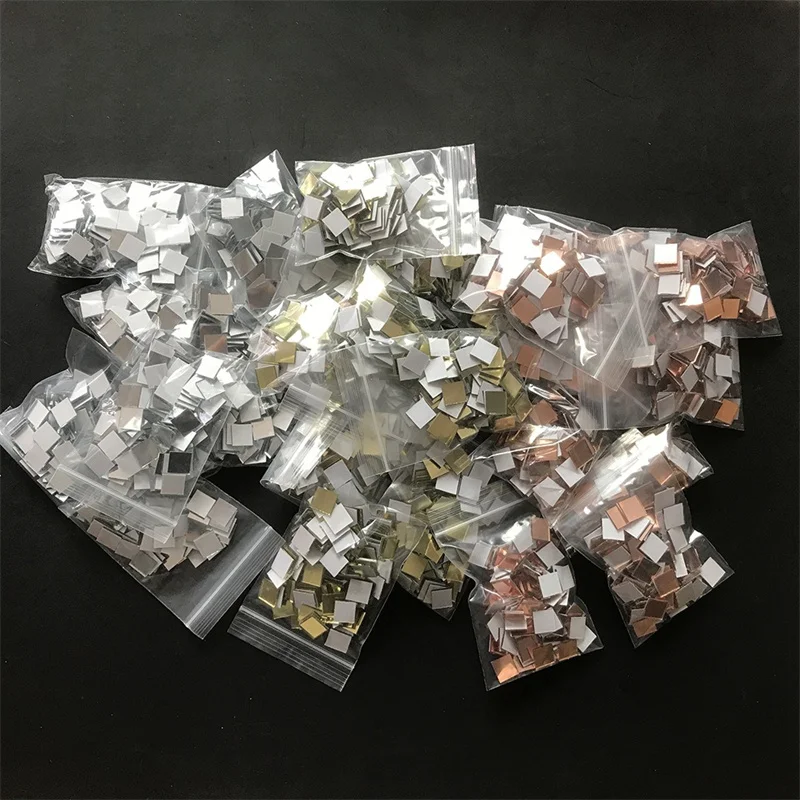 100Pcs/Pack 10x10mm Mini Glass Mirror Stickers Self-Adhesive DIY Disco Ball Decor for Home Party Wall Art Craft Supplies