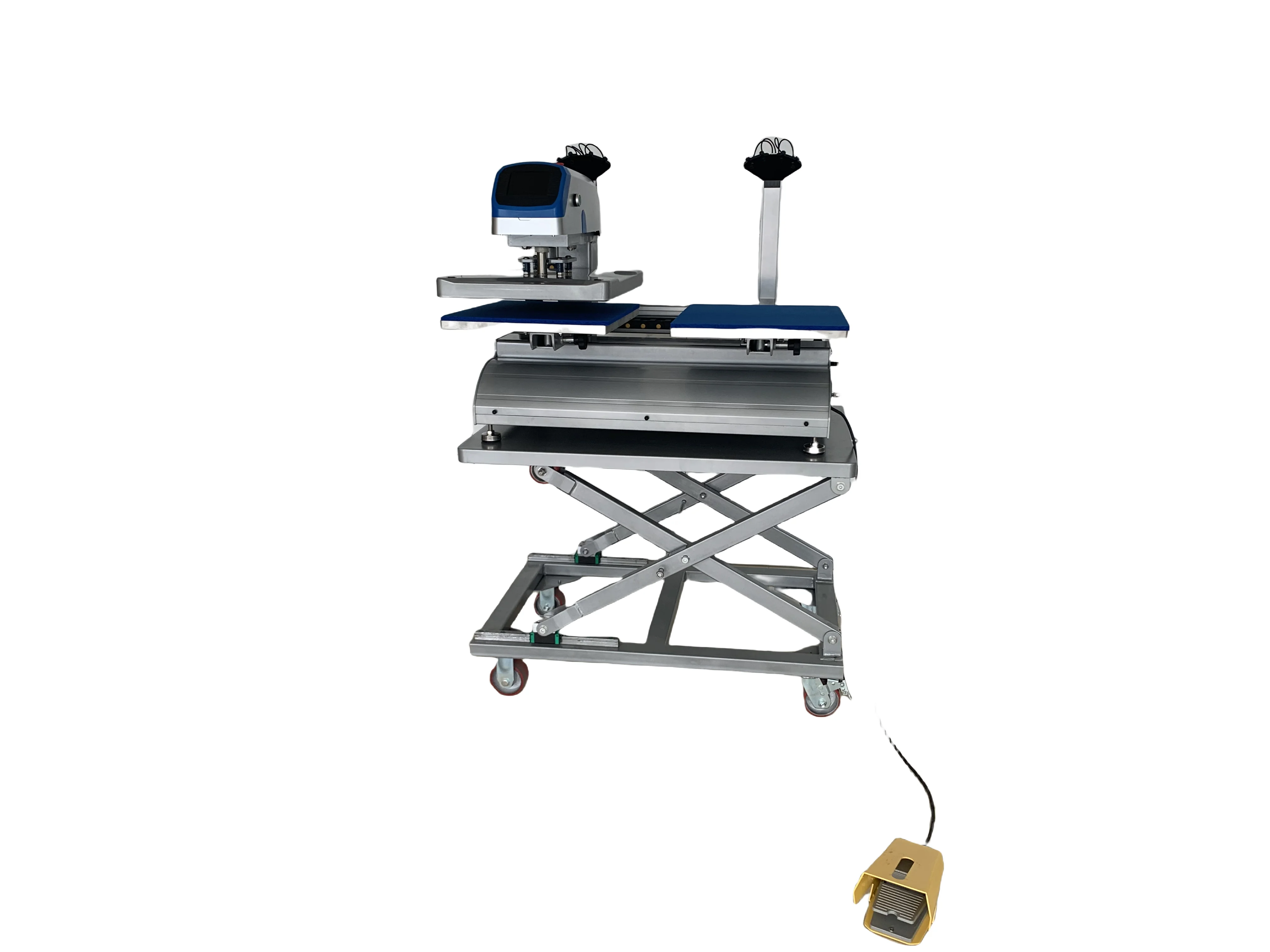 Three Stage Time Adjustment Automatic Double Station Tshirt Printing Sublimation Heat Press Machine With Adjustable Bracket